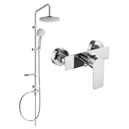 Mexen Alexa Carl Aufputz-Duschset mit Regenbrause und Duscharmatur, Chrom - 71240240-00