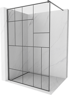 Mexen Kioto Duschwand Walk-in 140 x 200 cm, schwarzes Muster 8 mm, gebürstetes Gun Gray - 800-140-101-66-78