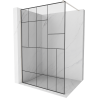 Mexen Kioto Duschwand Walk-in 70 x 200 cm, schwarzes Muster 8 mm, gebürstetes Nickel - 800-070-101-97-78