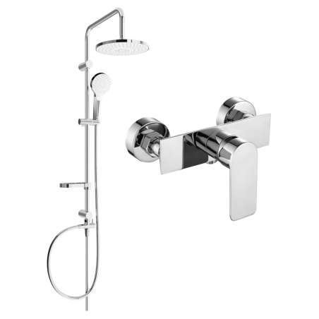 Mexen Alexa Erik Aufputz-Duschset mit Regenbrause und Duscharmatur, Chrom - 71240205-00