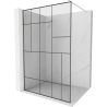 Mexen Kioto Duschwand Walk-in 120 x 200 cm, schwarzes Muster 8 mm, gebürsteter Nickel - 800-120-101-97-78