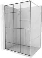 Mexen Kioto Duschwand Walk-in 120 x 200 cm, schwarzes Muster 8 mm, gebürsteter Nickel - 800-120-101-97-78