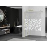 Mexen Kioto Duschwand Walk-in 80 x 200 cm, weißes Muster 8 mm, gebürstet gold - 800-080-101-55-85