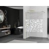 Mexen Kioto Duschwand Walk-in 100 x 200 cm, weißes Muster 8 mm, gold gebürstet - 800-100-101-55-85