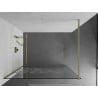 Mexen Kioto Duschwand Walk-in 100 x 200 cm, weißes Muster 8 mm, gold gebürstet - 800-100-101-55-85