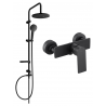 Mexen Alexa Erik Aufputz-Duschset mit Regenduschkopf und Duscharmatur, schwarz - 71240205-70