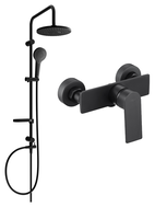 Mexen Alexa Erik Aufputz-Duschset mit Regenduschkopf und Duscharmatur, schwarz - 71240205-70