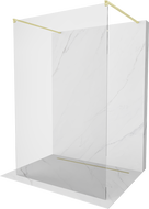 Mexen Kioto freistehende Duschwand 110 x 200 cm, transparent 8 mm, gebürstetes Gold - 800-110-002-55-00