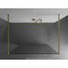 Mexen Kioto freistehende Duschwand 125 x 200 cm, transparent 8 mm, gebürstetes Gold - 800-125-002-55-00