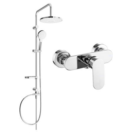 Mexen Milo Erik Aufputz-Duschset mit Regenduschkopf und Duscharmatur, Chrom - 71340205-00