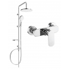 Mexen Milo Erik Aufputz-Duschset mit Regenduschkopf und Duscharmatur, Chrom - 71340205-00