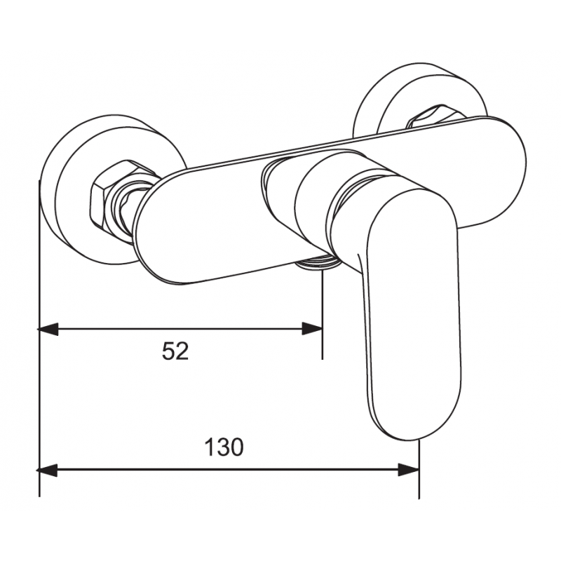 Mexen Milo Carl Aufputz-Duschset mit Regenduschkopf und Duscharmatur, Chrom - 71340240-00