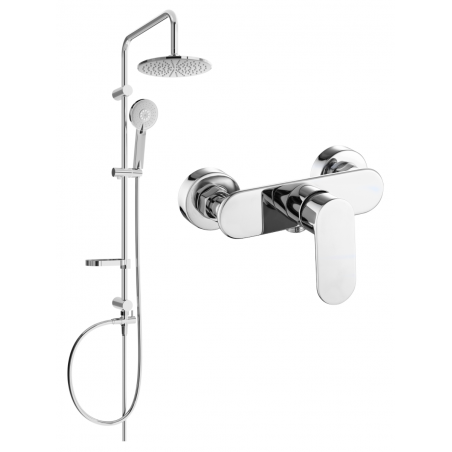 Mexen Milo Carl Aufputz-Duschset mit Regenduschkopf und Duscharmatur, Chrom - 71340240-00