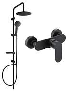 Mexen Milo Erik Aufputz-Duschset mit Regenduschkopf und Duscharmatur, schwarz - 71340205-70