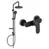 Mexen Milo Carl Duschset Aufputz mit Regendusche und Duscharmatur, schwarz - 71340240-70