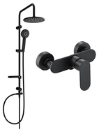 Mexen Milo Carl Duschset Aufputz mit Regendusche und Duscharmatur, schwarz - 71340240-70
