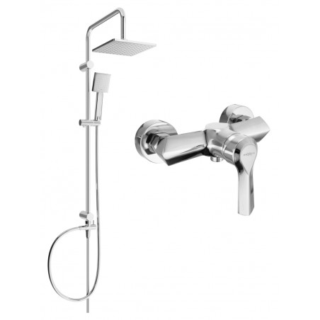 Mexen Sabre Tord Aufputz-Duschset mit Regenbrause und Duscharmatur, Chrom - 72140200-00
