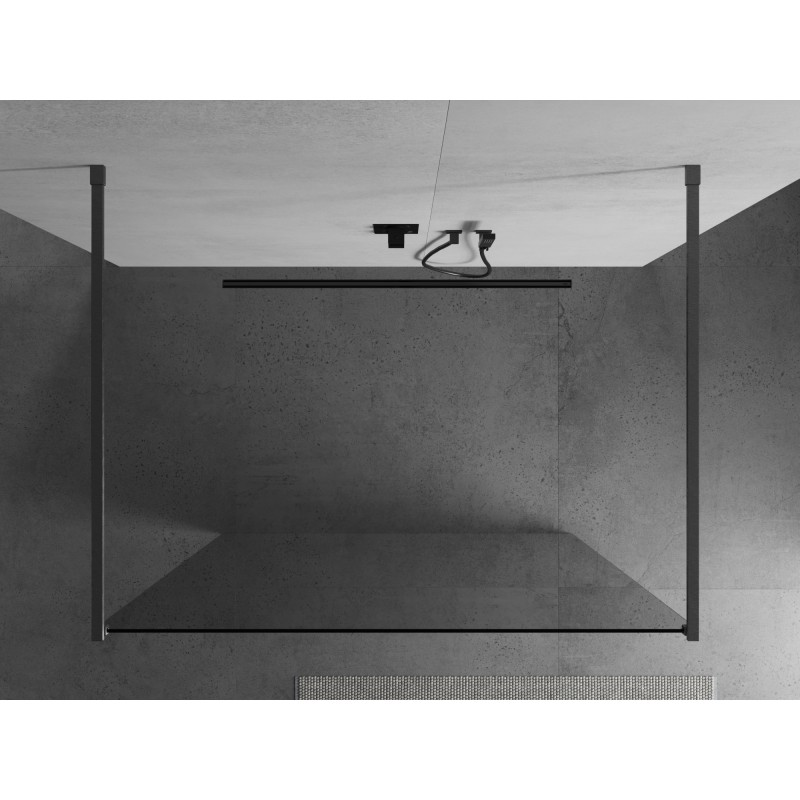 Mexen Kioto freistehende Duschwand 155 x 200 cm, transparent 8 mm, gebürstetes Waffengrau - 800-155-002-66-00