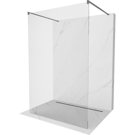 Mexen Kioto freistehende Duschwand 160 x 200 cm, transparent 8 mm, gebürstetes Gun Gray - 800-160-002-66-00
