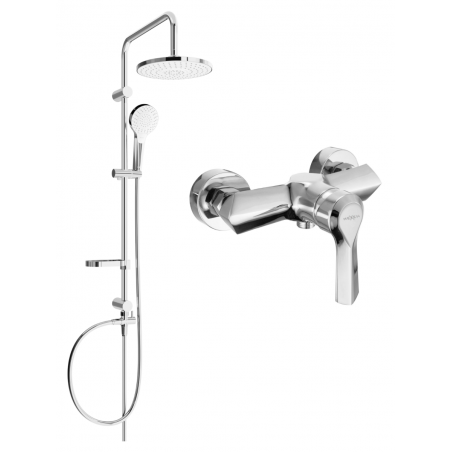 Mexen Sabre Erik Dusch-Set zur Aufputzmontage mit Regendusche und Duscharmatur, Chrom - 72140205-00