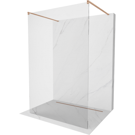 Mexen Kioto freistehende Duschwand 120 x 200 cm, transparent 8 mm, gebürstetes Kupfer - 800-120-002-65-00