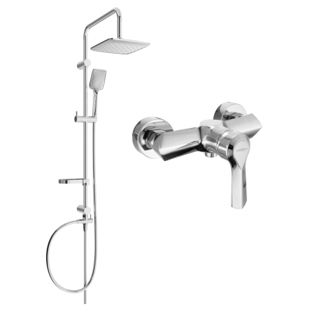 Mexen Sabre Sven Aufputz-Duschset mit Regenbrause und Duscharmatur, Chrom - 72140262-00