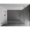 Mexen Kioto Duschwand Walk-in 140 x 200 cm, weißes Muster 8 mm, gebürstetes Kupfer - 800-140-101-65-85