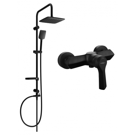 Mexen Sabre Sven Aufputz-Duschset mit Regenduschkopf und Duscharmatur, schwarz - 72140262-70