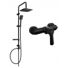 Mexen Sabre Sven Aufputz-Duschset mit Regenduschkopf und Duscharmatur, schwarz - 72140262-70