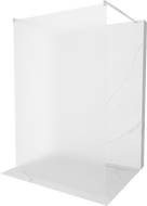 Mexen Kioto freistehende Duschwand 130 x 200 cm, Frost 8 mm, gebürsteter Nickel - 800-130-002-97-30