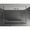 Mexen Kioto freistehende Duschwand 140 x 200 cm, transparent/frost 8 mm, gebürstetes Gold - 800-140-002-55-35