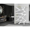 Mexen Kioto Duschwand Walk-in 100 x 200 cm, weiße Welle 8 mm, gebürstetes Gold - 800-100-101-55-97