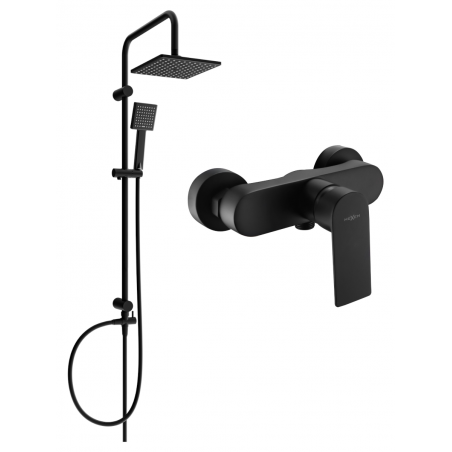 Mexen Royo Tord Aufputz-Duschset mit Regenbrause und Duscharmatur, schwarz - 72240200-70