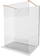 Mexen Kioto freistehende Duschwand 110 x 200 cm, transparent/Mattglas 8 mm, gebürstetes Kupfer - 800-110-002-65-35