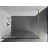 Mexen Kioto Duschwand Walk-in 140 x 200 cm, weiße Welle 8 mm, gebürstetes Gold - 800-140-101-55-97