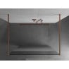 Mexen Kioto freistehende Duschwand 140 x 200 cm, transparent/frostig 8 mm, gebürstetes Kupfer - 800-140-002-65-35