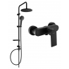 Mexen Royo Erik Duschset zur Wandmontage mit Regendusche und Duscharmatur, schwarz - 72240205-70