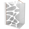Mexen Kioto Duschwand Walk-in 110 x 200 cm, weiße Welle 8 mm, gebürstetes Kupfer - 800-110-101-65-97