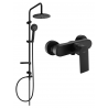 Mexen Royo Carl Aufputz-Duschset mit Regendusche und Duscharmatur, schwarz - 72240240-70