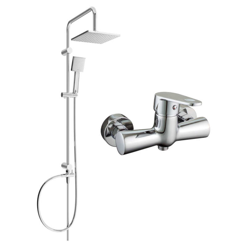 Mexen Kama Tord Aufputz-Duschset mit Duschkopf und Duscharmatur, Chrom - 72540200-00
