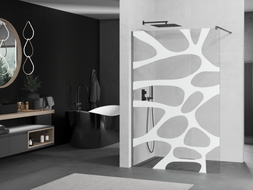 Mexen Kioto Duschwand Walk-in 100 x 200 cm, weiße Welle 8 mm, gebürstetes Gun Gray - 800-100-101-66-97