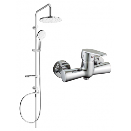 Mexen Kama Erik Aufputz-Duschset mit Regenbrause und Duscharmatur, Chrom - 72540205-00