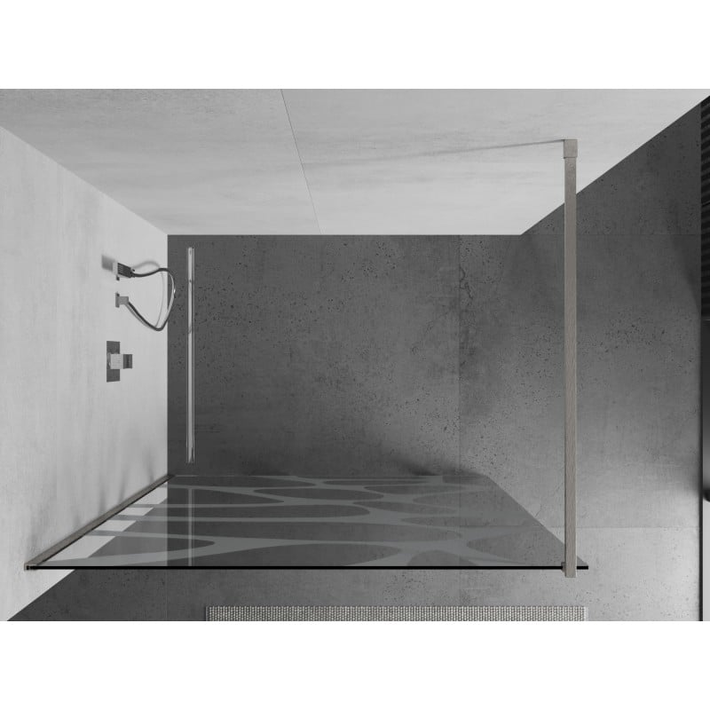 Mexen Kioto Duschwand Walk-in 70 x 200 cm, weiße Welle 8 mm, gebürsteter Nickel - 800-070-101-97-97