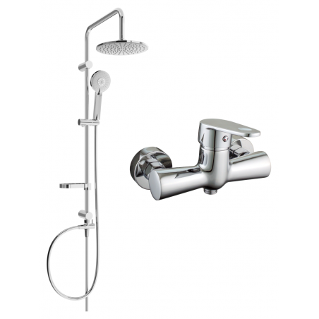 Mexen Kama Carl Aufputz-Duschset mit Regenbrause und Duscharmatur, Chrom - 72540240-00