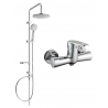 Mexen Kama Carl Aufputz-Duschset mit Regenbrause und Duscharmatur, Chrom - 72540240-00