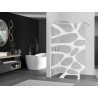 Mexen Kioto Duschwand Walk-in 100 x 200 cm, weiße Welle 8 mm, gebürsteter Nickel - 800-100-101-97-97