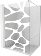Mexen Kioto Duschwand Walk-in 100 x 200 cm, weiße Welle 8 mm, gebürsteter Nickel - 800-100-101-97-97
