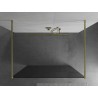 Mexen Kioto freistehende Duschwand 140 x 200 cm, grafit 8 mm, gebürstetes Gold - 800-140-002-55-40