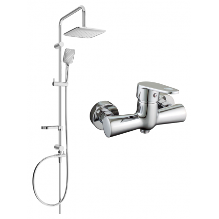 Mexen Kama Sven Aufputz-Duschset mit Regenbrause und Duscharmatur, Chrom - 72540262-00