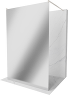 Mexen Kioto freistehende Duschwand 110 x 200 cm, Spiegel 8 mm, gebürsteter Nickel - 800-110-002-97-50